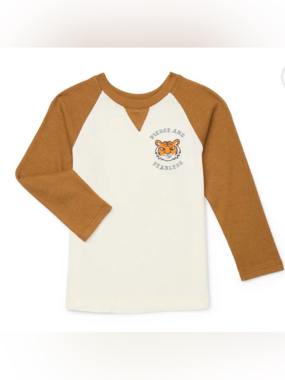 Toddler Boys Textured Raglan Tee with Long Sleeves
